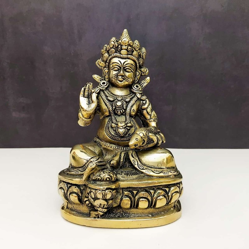 Brass Kuber Idol - 7.5 inch Height | God of Wealth and Prosperity