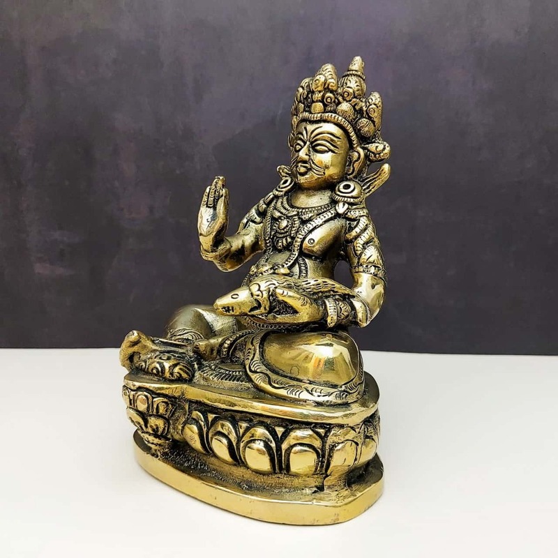 Brass Kuber Idol - 7.5 inch Height | God of Wealth and Prosperity