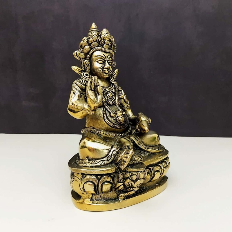 Brass Kuber Idol - 7.5 inch Height | God of Wealth and Prosperity