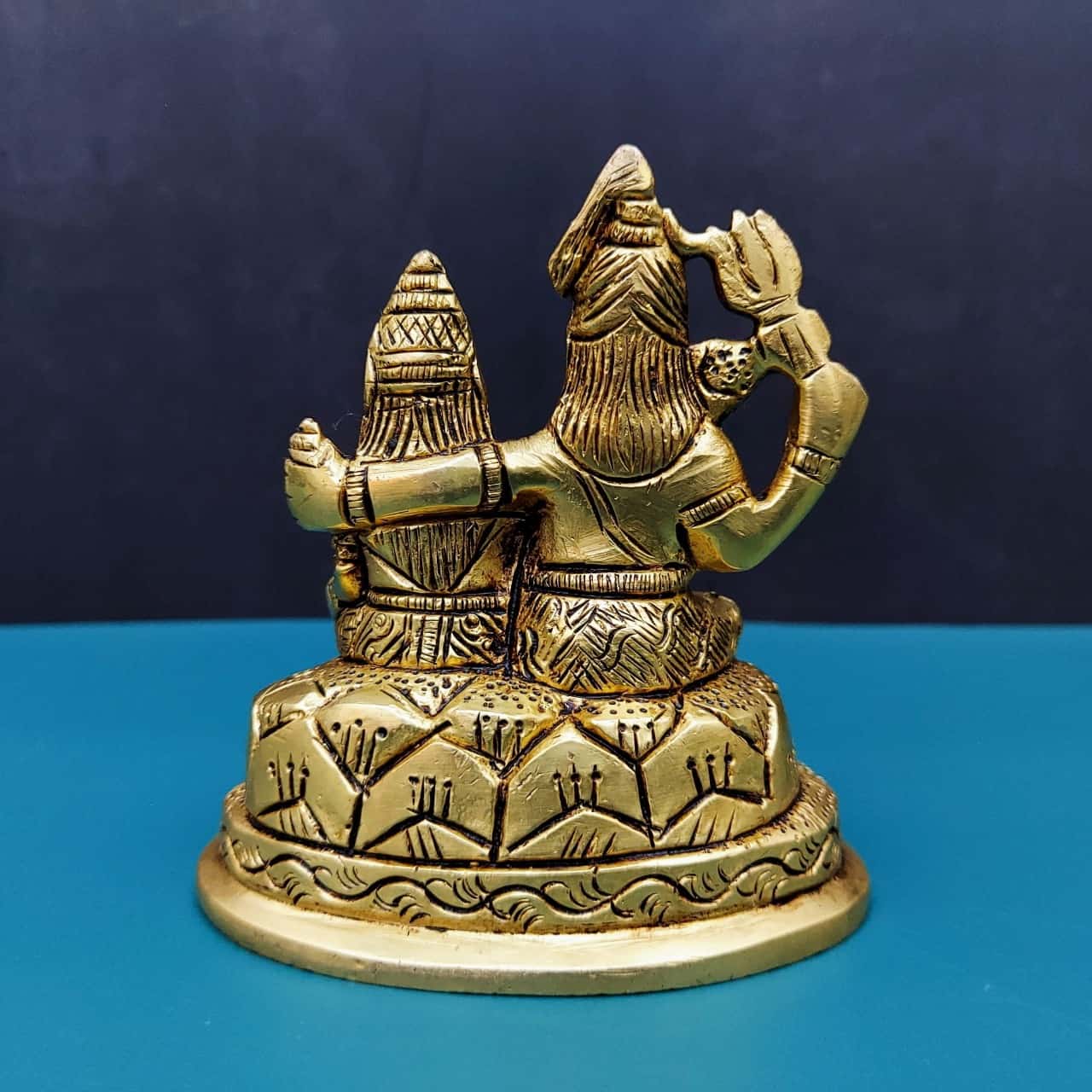 Brass Shiva Parvati - 3.5 inch Height | Divine Union of Lord Shiva and Goddess Parvati