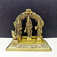 Brass Ram Darbar - 3.2 inch Height | Divine Gathering of Lord Rama and His Family