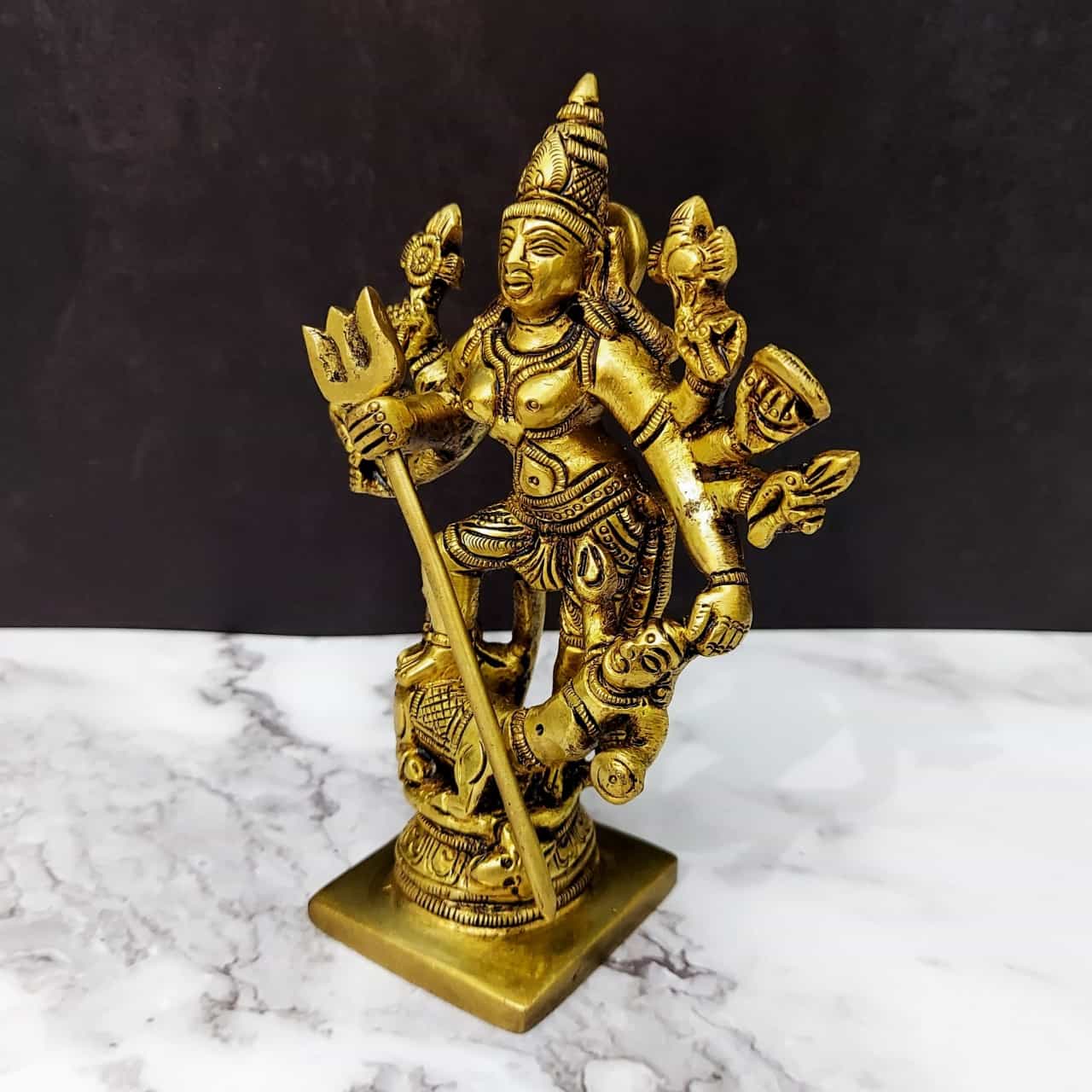 Brass Kali Mata - 4.8 inch Height | Fierce and Powerful Goddess of Transformation