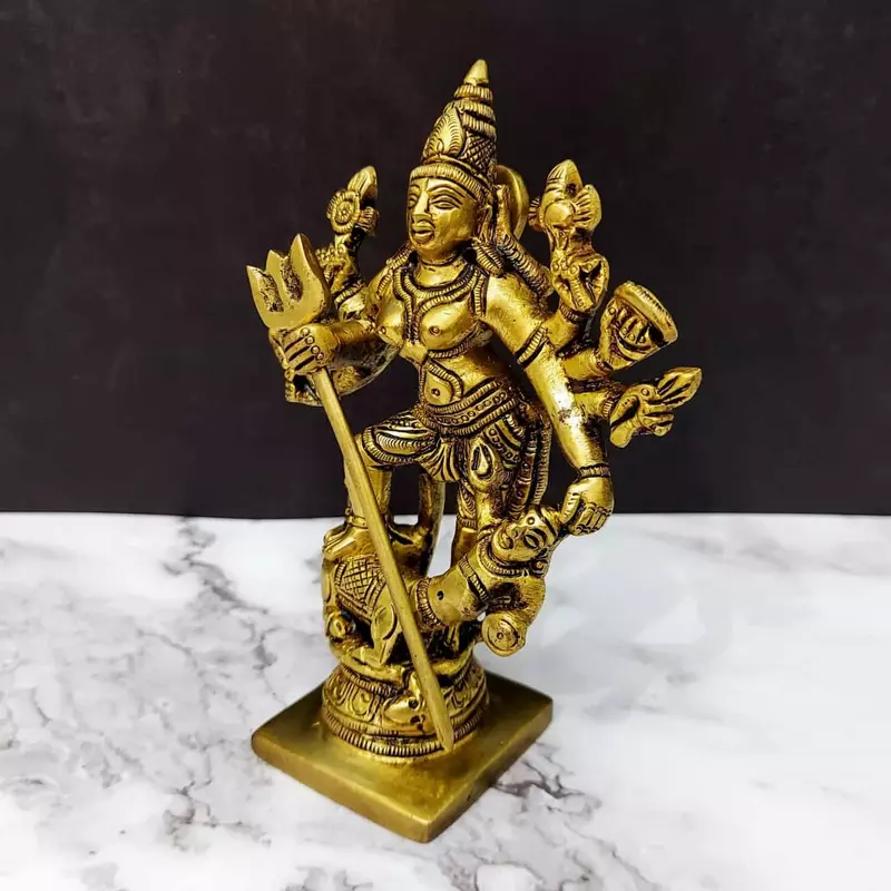 Brass Kali Mata - 4.8 inch Height | Fierce and Powerful Goddess of Transformation