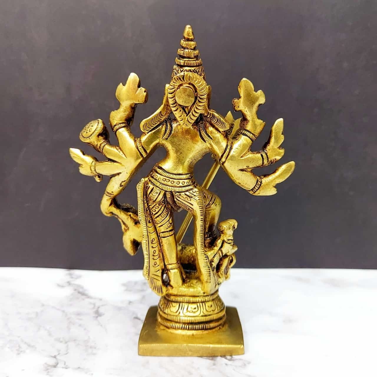 Brass Kali Mata - 4.8 inch Height | Fierce and Powerful Goddess of Transformation