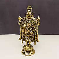 Brass Tirupati Balaji | Venkateshwara - 7.3" Height | Lord Vishnu Incarnation