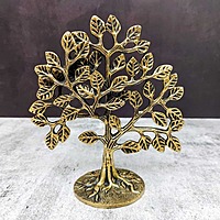 Brass Kalpavriksha Tree Table Decor - 6 inch Height | Premium Brass Table Centerpiece