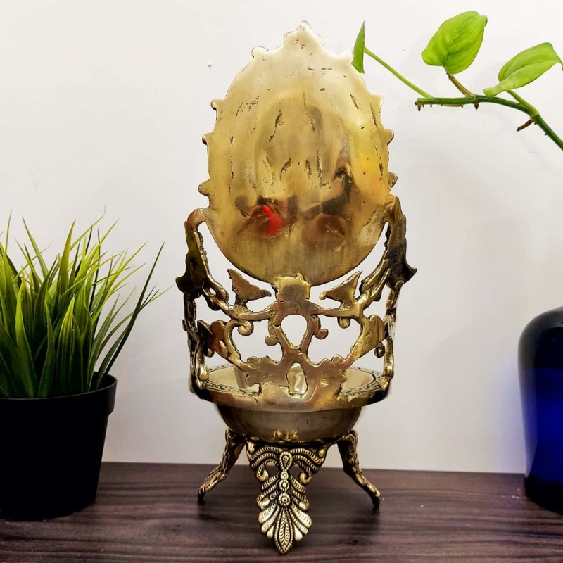 Brass Lakshmi Diya - 11 inch Height | Divine Brass Lakshmi Diya for Auspicious Illumination