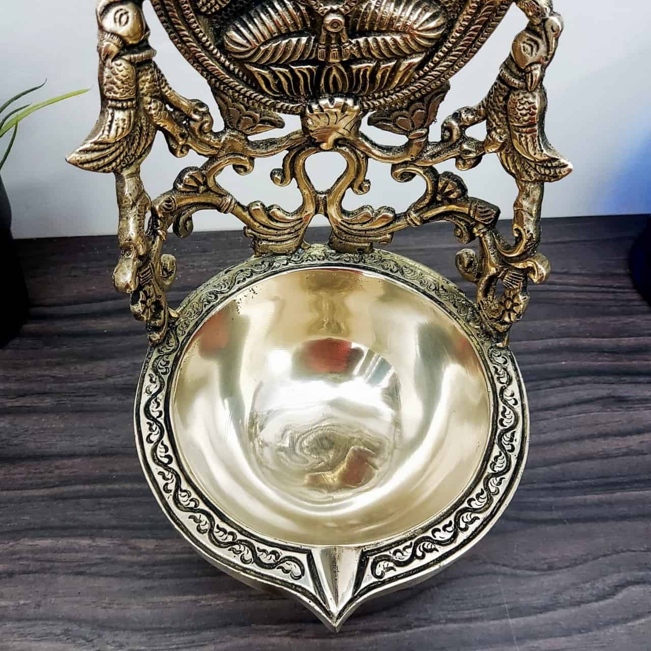 Brass Lakshmi Diya - 11 inch Height | Divine Brass Lakshmi Diya for Auspicious Illumination