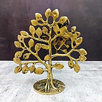 Brass Kalpavriksha Tree Table Decor - 6 inch Height | Premium Brass Table Centerpiece