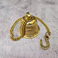 Brass Wall Hanging Temple Bell - 24 inch Height | Traditional Brass Bell for Sacred Spaces