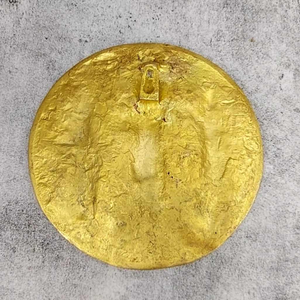 Brass Ram Darbar Wall Hanging Plate - 7.5 inch Height | Traditional Brass Wall Plate with Ram Darbar Design