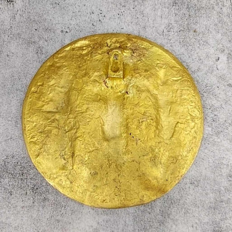 Brass Ram Darbar Wall Hanging Plate - 7.5 inch Height | Traditional Brass Wall Plate with Ram Darbar Design