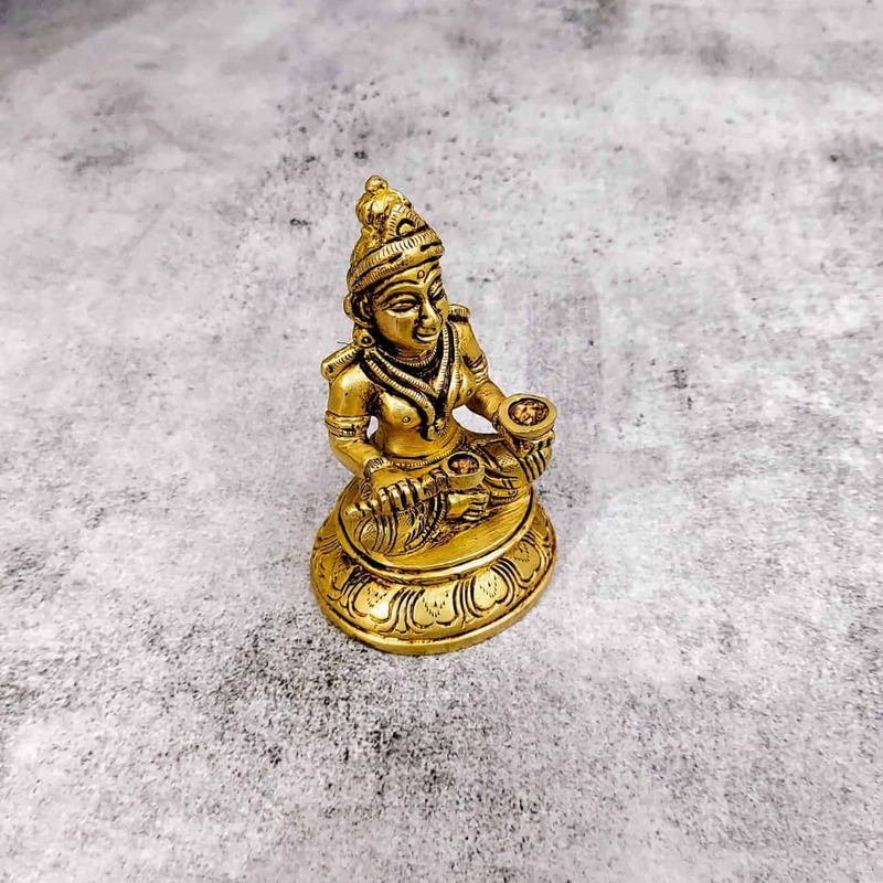 Brass Annapoorna Devi Idol 4 inch Height - 4 inch Height | Exquisite Brass Idol of Annapoorna Devi for Divine Blessings