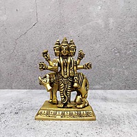 Brass Lord Dattatreya Idol - 5 inch Height | Sacred Brass Idol of Lord Dattatreya for Spiritual Grace