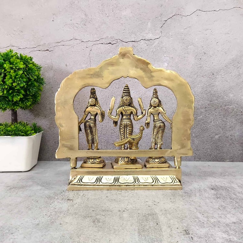 Brass Kartikeya / Murugan / Subramanya - 8.5 inch Height | Graceful Brass Idol of Kartikeya/Murugan/Subramanya for Divine Blessings