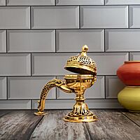 Brass Super Fine Dhoop Dani - 9.5 inch Length - 8 inch Height | Exquisite Brass Dhoop Dani for Aromatic Rituals