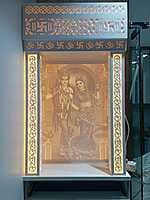 3D Corian Radha Krishna Puja Mandir With Corian Pillar