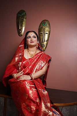 red all over work pure Mulberry silk swarnachari red all over work pure Mulberry silk swarnachari