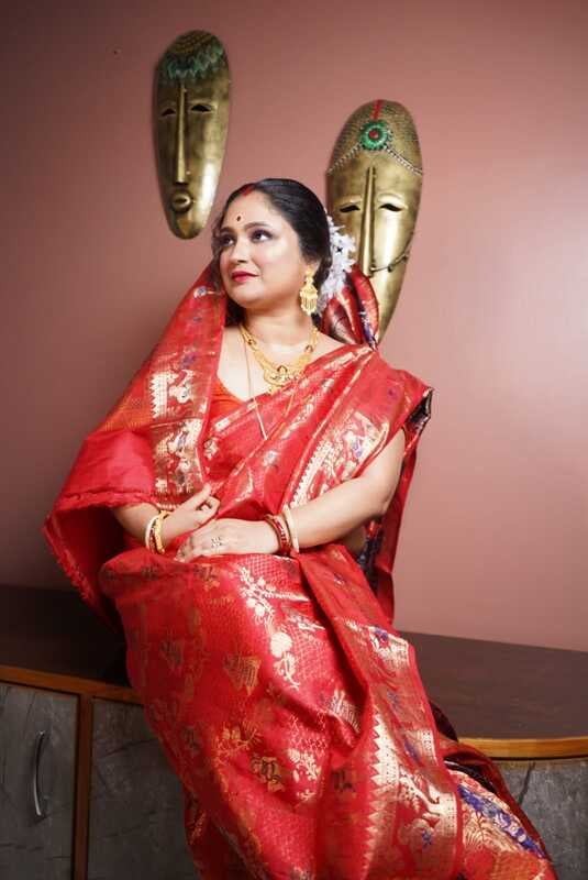 red all over work pure Mulberry silk swarnachari red all over work pure Mulberry silk swarnachari