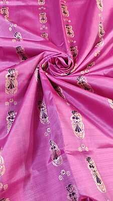 Light pink Figure motif pure katan silk(mulberry silk) Swarnachari saree