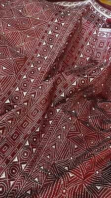 Dark Maroon hand kantha stitch on pure mulberry silk
