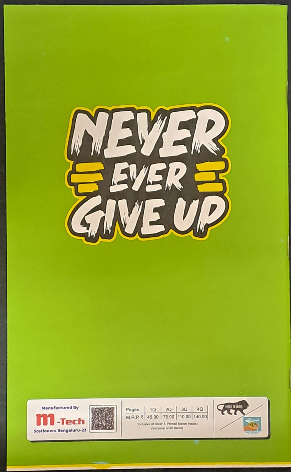 M Tech Long Notebook