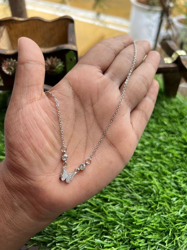 Unique Butterfly Rhodium Chain