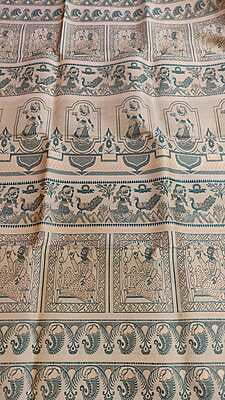 Figure motif sandlwood color meena work pure Mulberry silk Baluchari