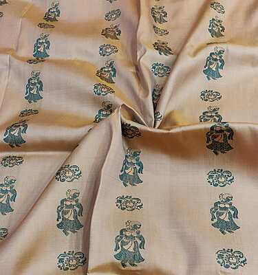 Figure motif sandlwood color meena work pure Mulberry silk Baluchari