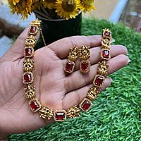 Antique Lakshmi with Stone Neckpiece