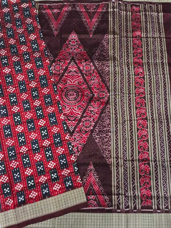 21 KUTHI SAKTA SAREE[-RED-BLACK