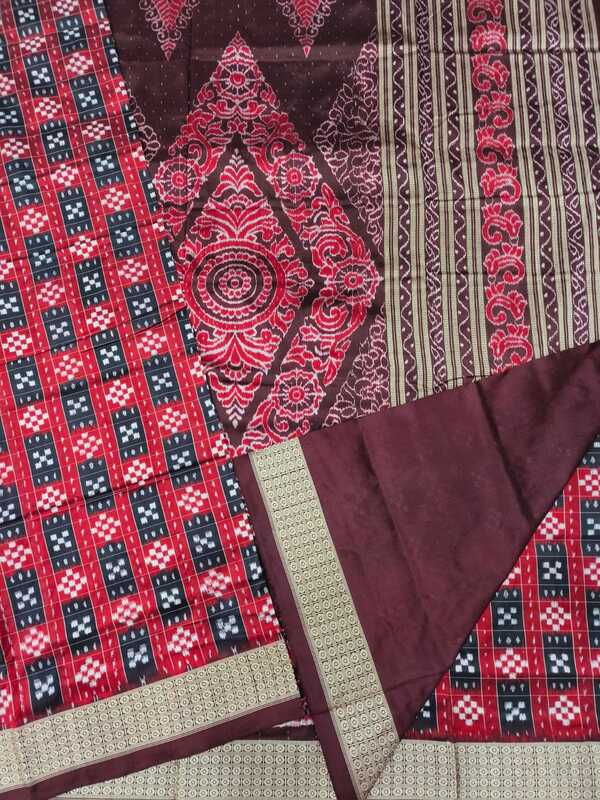 21 KUTHI SAKTA SAREE[-RED-BLACK