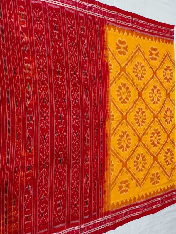 FLOWER MANIABANDHA SAREE-YELLOW