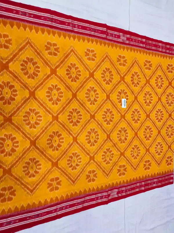 FLOWER MANIABANDHA SAREE-YELLOW