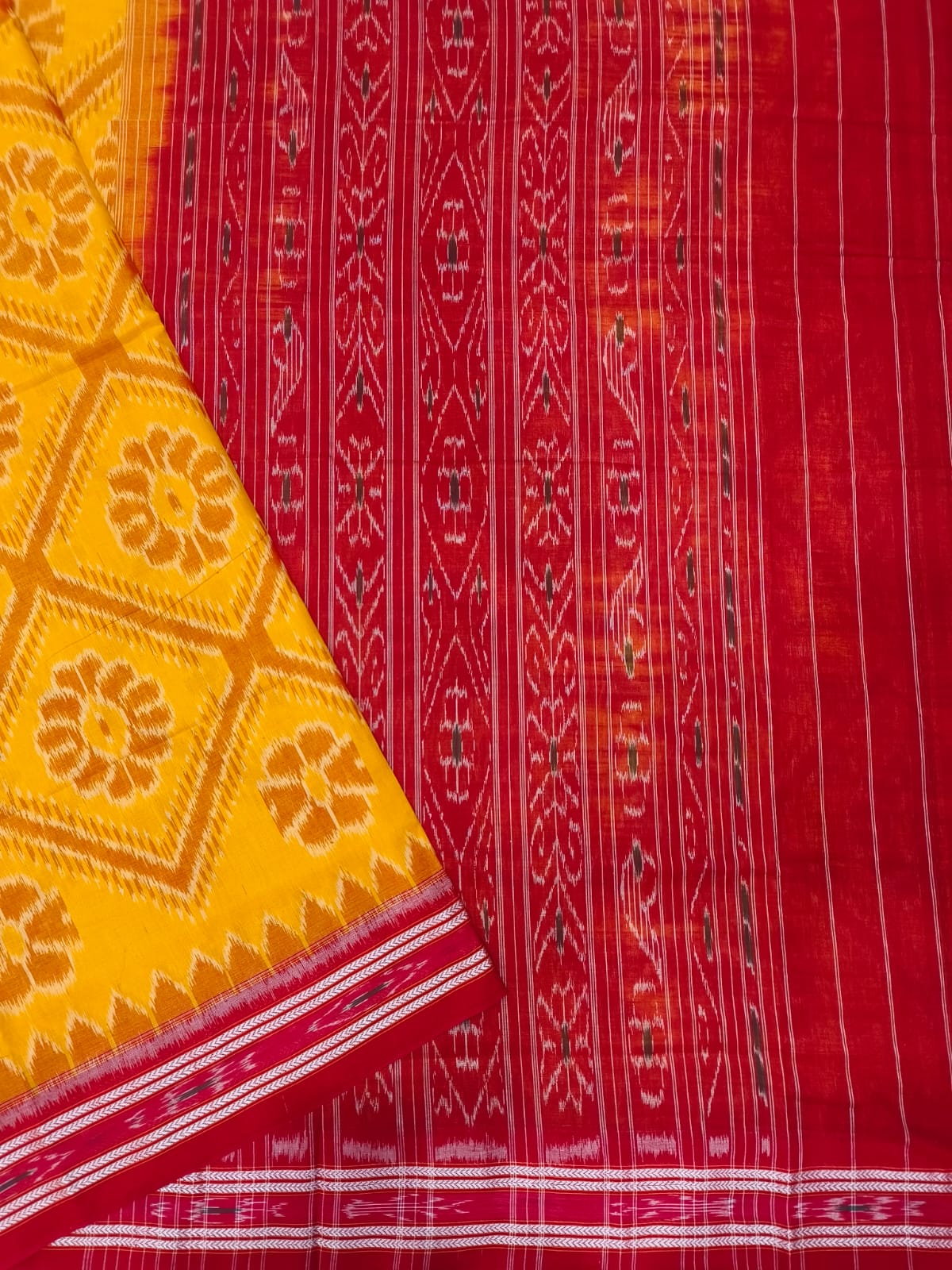 FLOWER MANIABANDHA SAREE-YELLOW