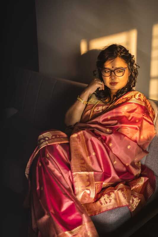 Onion pink color mulberry silk Baluchari saree Onion pink color mulberry silk Baluchari saree