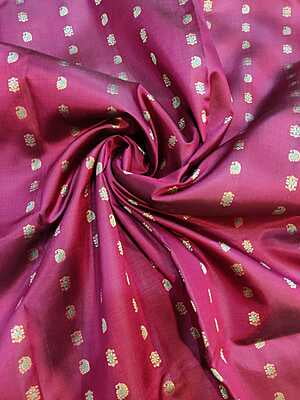 No Figure motif 2000 buta Magenta color pure Mulerry silk Swarnachari