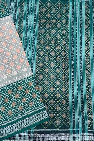 LIGHT GREEN CROSS BANDHA SAREE