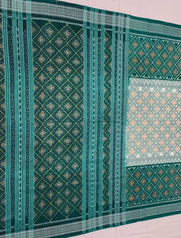 LIGHT GREEN CROSS BANDHA SAREE