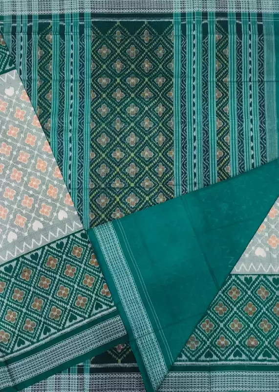 LIGHT GREEN CROSS BANDHA SAREE