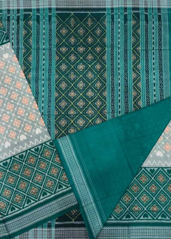 LIGHT GREEN CROSS BANDHA SAREE