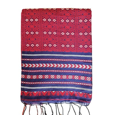 Navy Blue Premium Handwoven Khadi Cotton Jamdani Saree Navy Blue Premium Handwoven Khadi Cotton Jamdani Saree