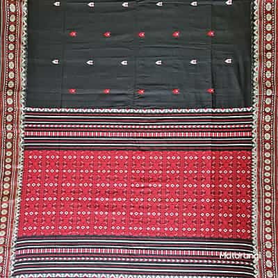 Black Premium Handwoven Khadi Cotton Jamdani Saree