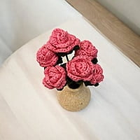 Crochet Small Pink Rose Flower