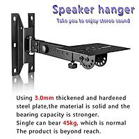 DS-40WM Iron Wall Mount Speaker Upto 45kg load Hanger for Sound Box Audio Speaker(2 PCS)