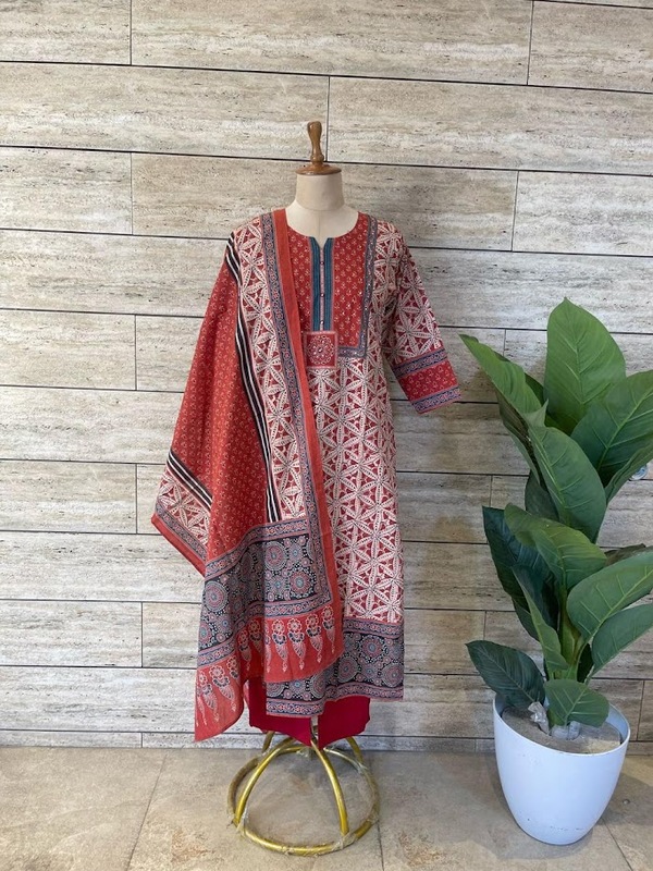 Block Print Cotton Suit Set