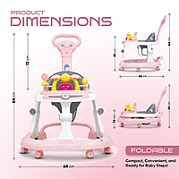 Baby Walker with Push Handle – Pink