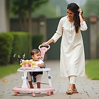 Baby Walker with Push Handle – Pink