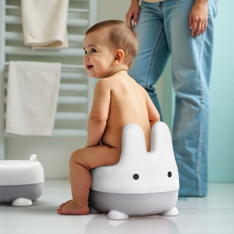 Cute Bunny Potty Training Seat – Grey