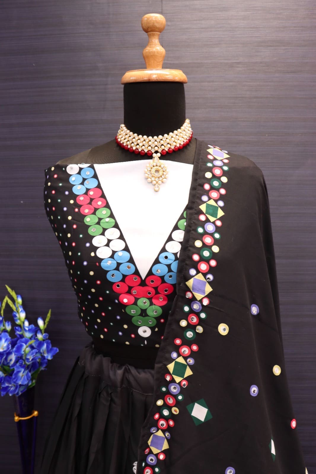 TusserSilk Lehenga Choli with Intricate Print and Dupatta D.13